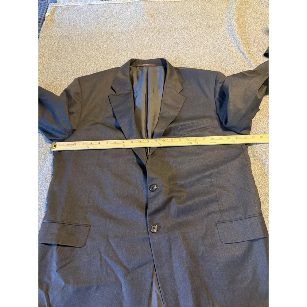 Hickey Freeman Men's Suit Traveler 100% Worsted wool Gray 50L Made In USA